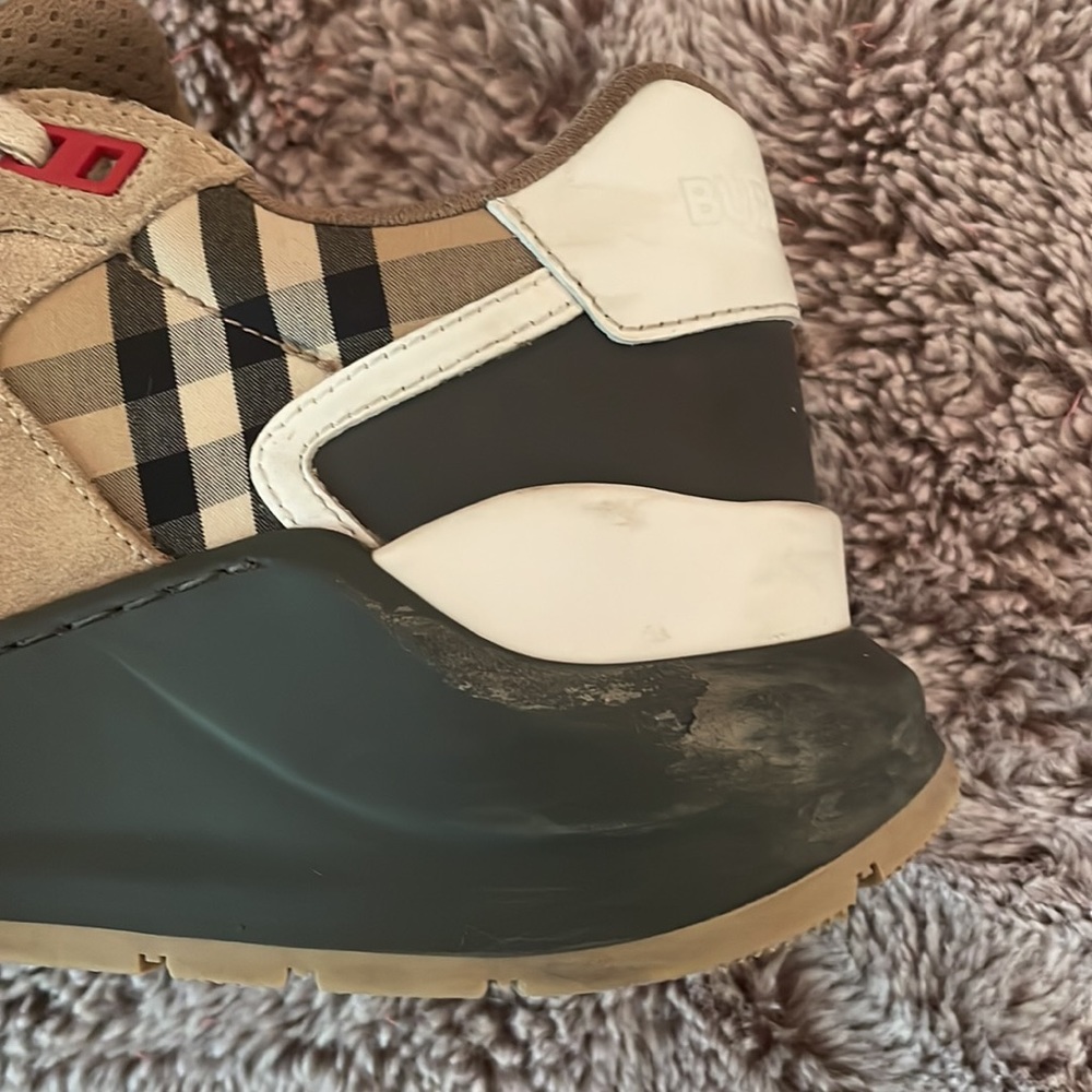 BURBERRY, Vintage Check, Suede and Leather Sneakers - Picture 16 of 16